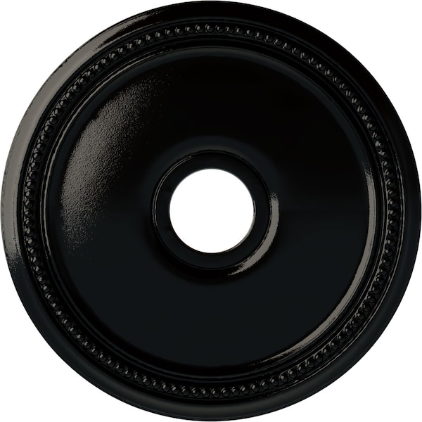 Ekena Millwork Diane Ceiling Medallion (Fits Canopies up to 5 3/8"), 18"OD x 3 5/8"ID x 1 1/8"P, Black Pearl CM18DIBPS - main